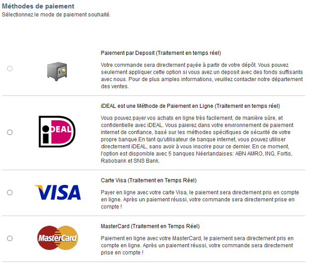 RapidSSL Mode de paiement