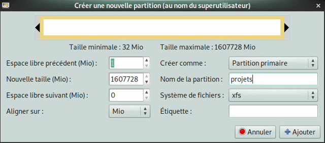 GParted partitions