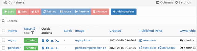 portainer.io Containers