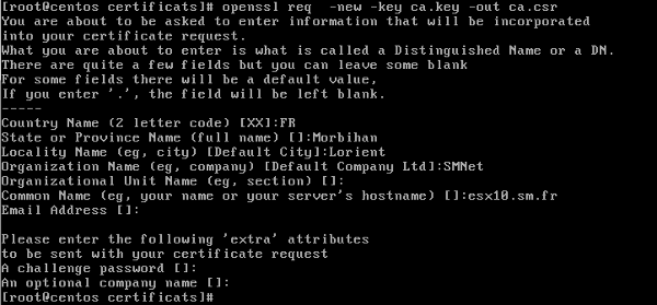 CentOS - Certificat CSR