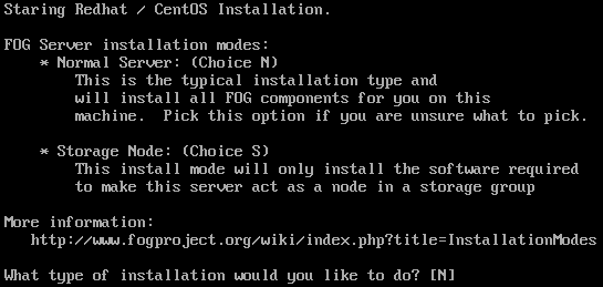 Fog installation modes