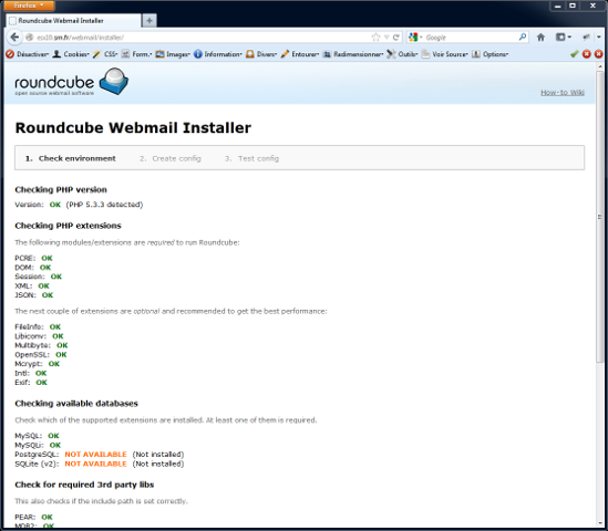 RoundCube - Check environment