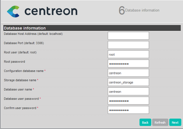 Centreon Databse information