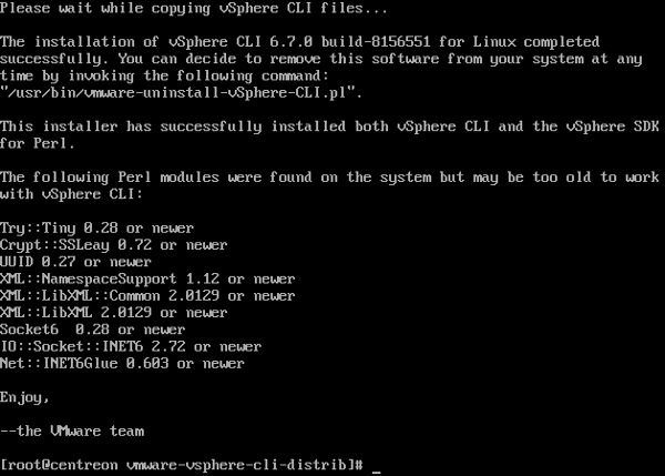 vSphere CLI install