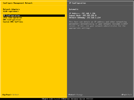 Fenêtre IP Configuration