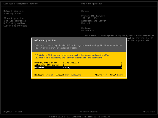 Fenêtre DNS Configuration