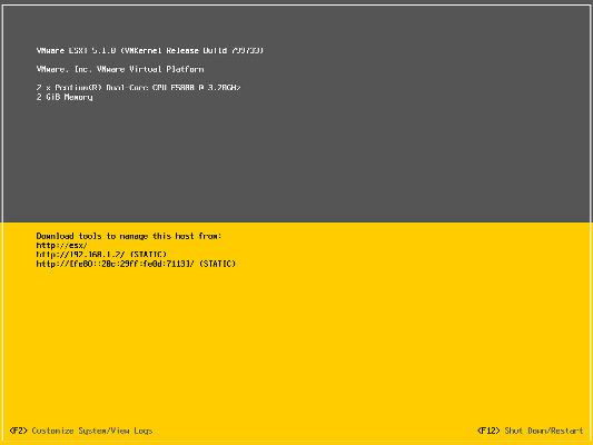 Console ESXi