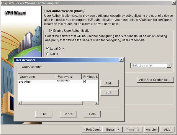 Cisco SDM User Authentication (XAuth)