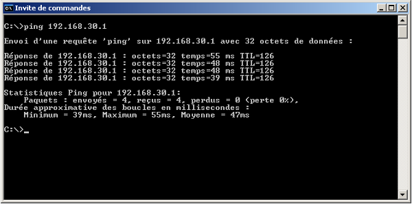 Ping sur WXP_1