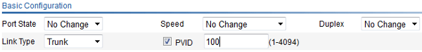 HP v1910 VLan Trunk