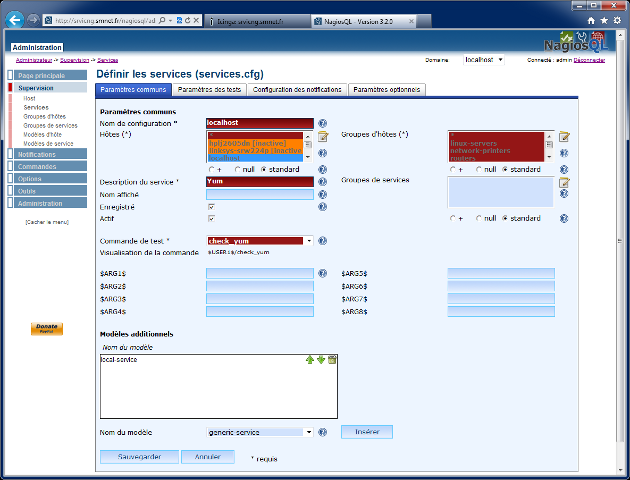 NagiosQL - Ajouter un service