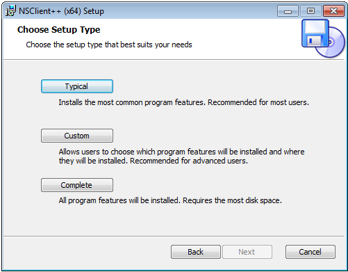 NSClient++ Setup Type