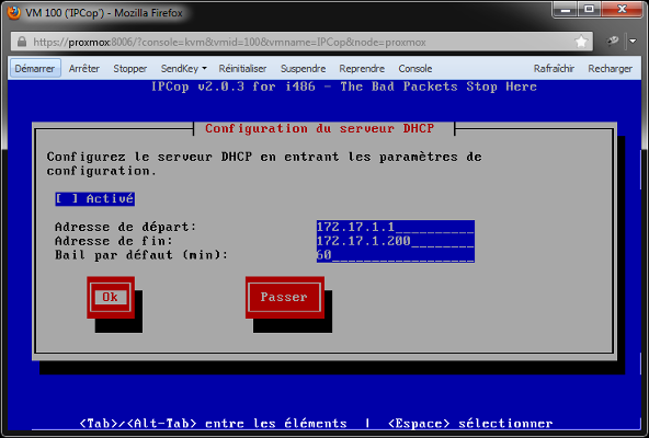 IPCop - Serveur DHCP