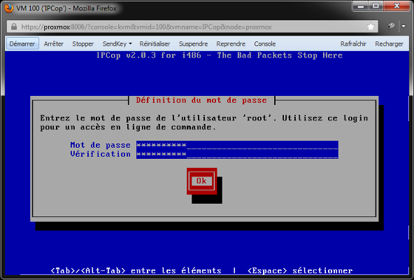 IPCop - Mot de passe 'root'