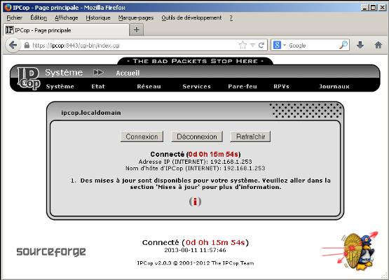 IPCop - Page Web d'Administration
