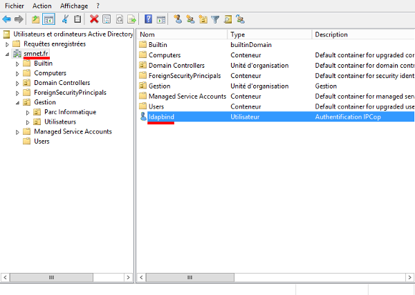 Utilisateurs et ordinateurs Active Directory