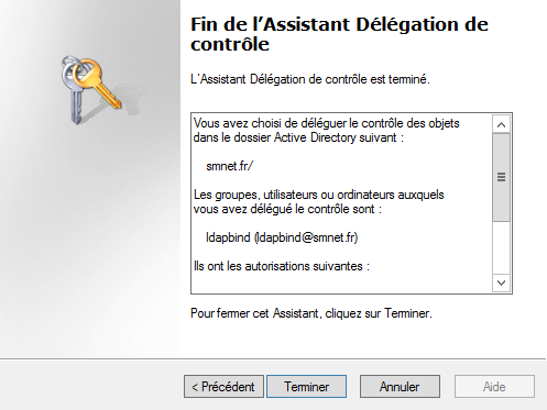 Fin de l'assistant