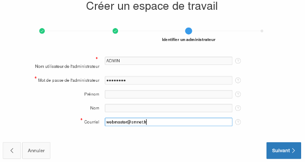 APEX Créer un Espace de travail Administrateur