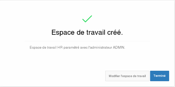 APEX Créer un Espace de travail Fin