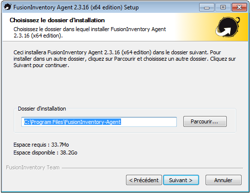 Agent FusionInventory Dossier d'installation