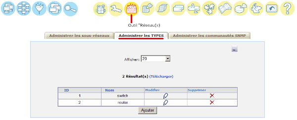 Outil Réseau(x) - Administrer les TYPES