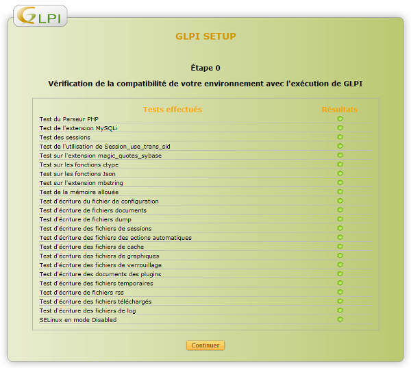 GLPI Setup Étape 0