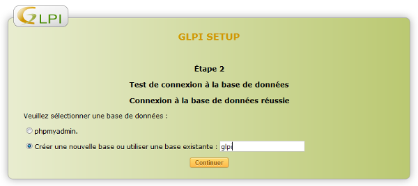 GLPI Setup Étape 2