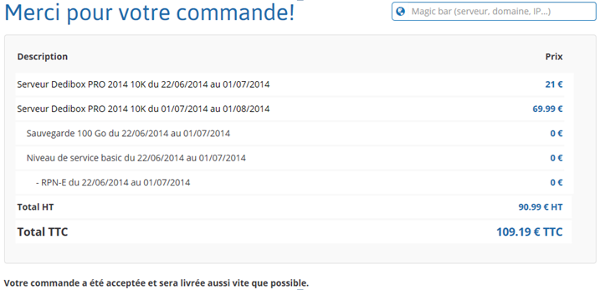 Fin de commande