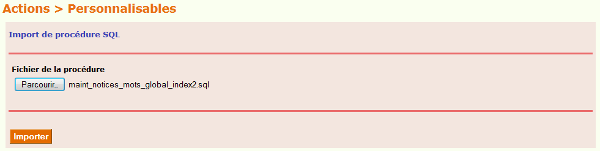 PMB Import de procédure SQL