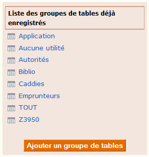 PMB Sauvegarde Ajouter un groupe de tables