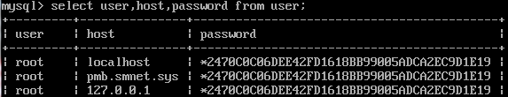 MySQL table user