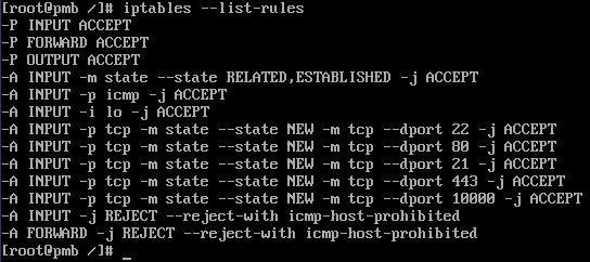 Commande iptables