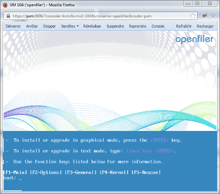 Openfiler - Boot: