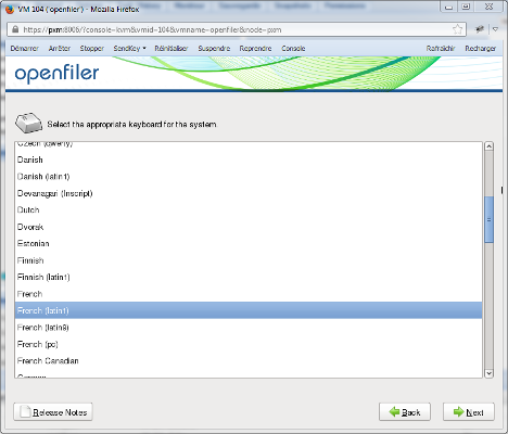 Openfiler - keyboard