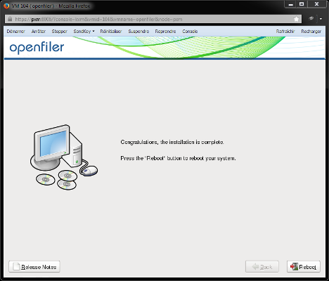 Openfiler - Installation complete