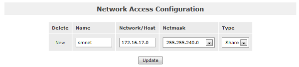 Openfiler - Network Access Configuration