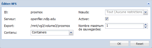 Proxmox et NFS