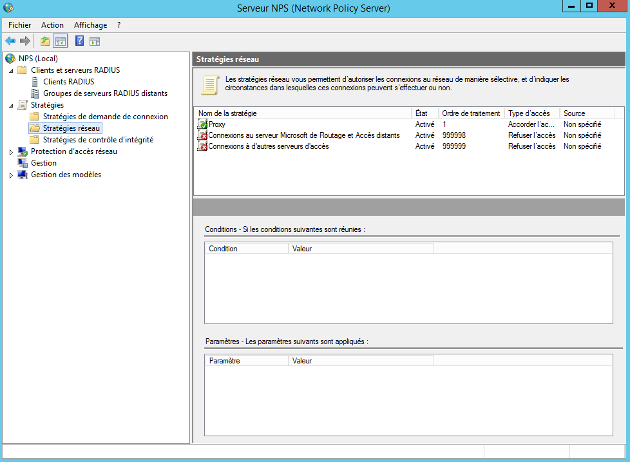 NPS Statégie réseau Accès Proxy