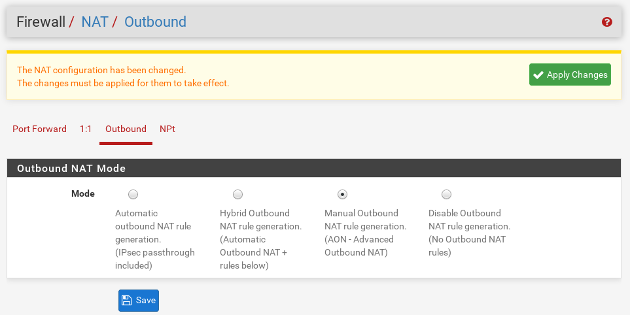 Firewall - NAT - Manual Outbound