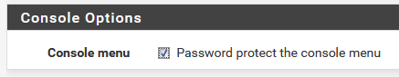 System - Advanced - Admin Access - Console Options