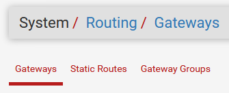 System - Routing - Gateways