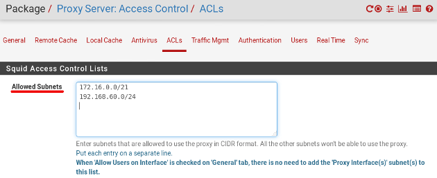 pfSense Proxy Server ACLs