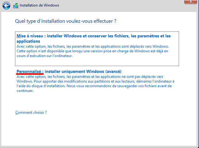 Installation de Windows 8.1