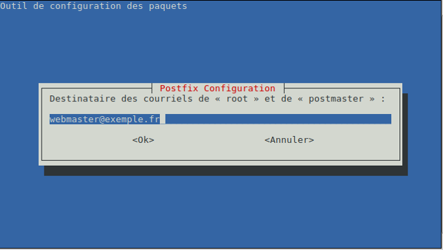 Postfix courriels de root