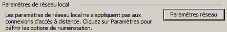 Internet Explorer Paramètres réseau