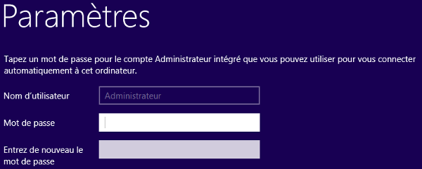 Windows Server 2012 R2 - Paramètres compte Administrateur