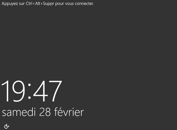 Windows Server 2012 R2 - Écran de connexion