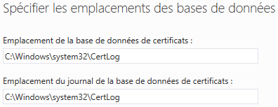 Emplacement des bases de données