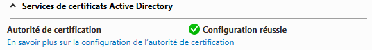 Services de certificats - Fin de configuration