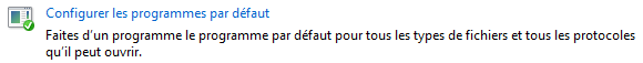 Configurer les programmes par défaut